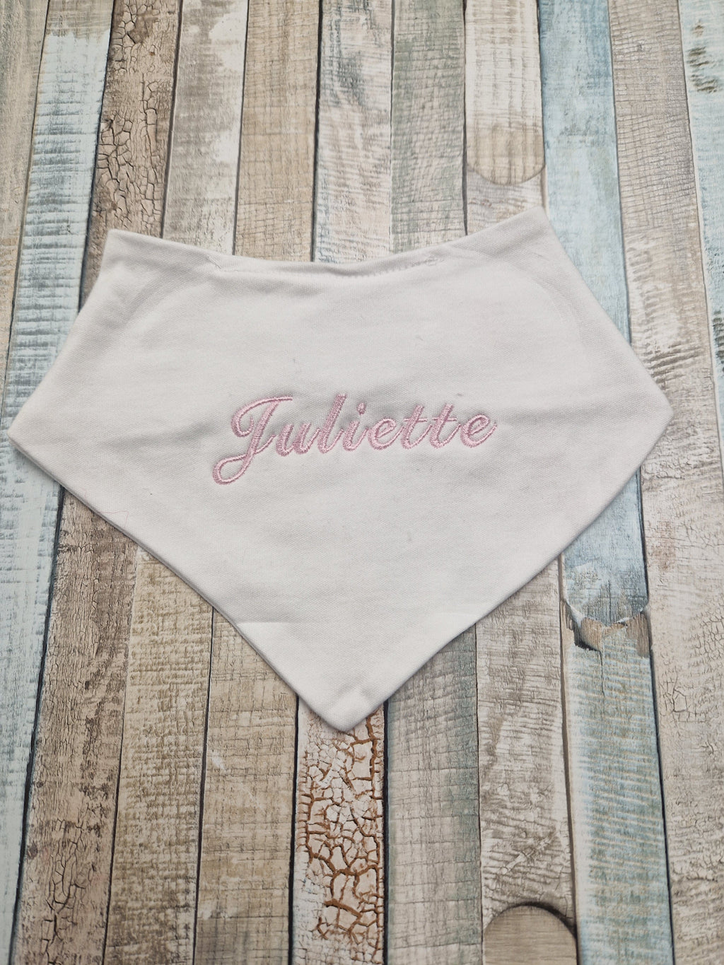 Personalised White Baby Bandana Bib