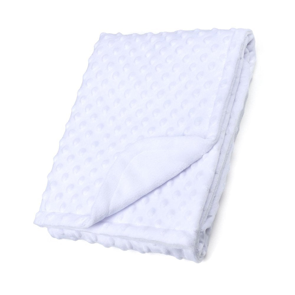 Personalised Hello World White Dimple Blanket/Wrap With Embroidered Blue Rabbit Design