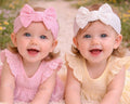 Baby Girls Pack Of  2 Headbands Pink And White