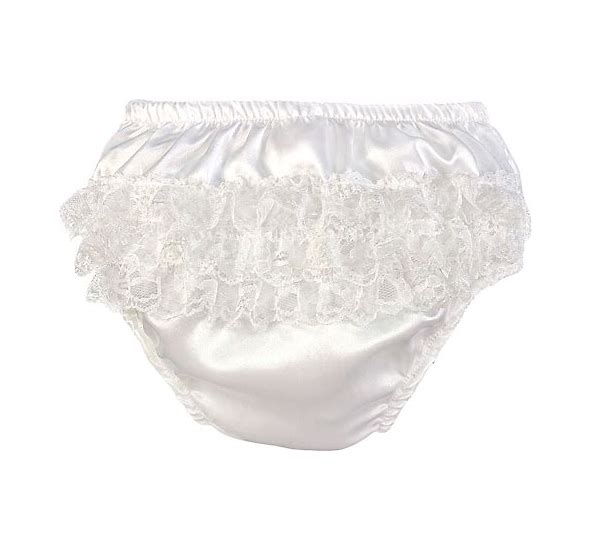 Baby Girls Cream Satin Frilly Pants