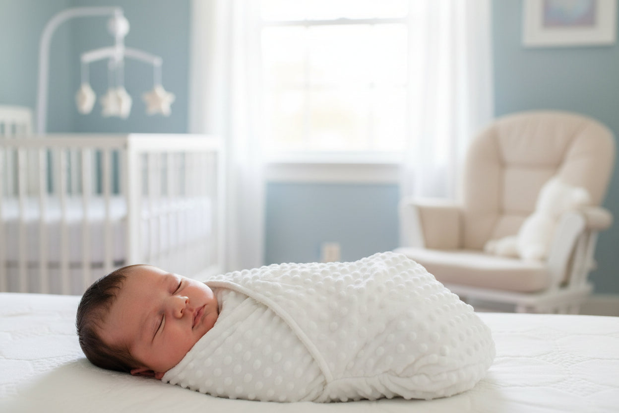 Unisex Baby White Bubble Design Swaddle Wrap