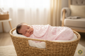 Personalised Baby Girls Pink Bubble Design Swaddle Wrap