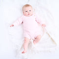 Baby Girls Pink Knitted Long Sleeved Romper