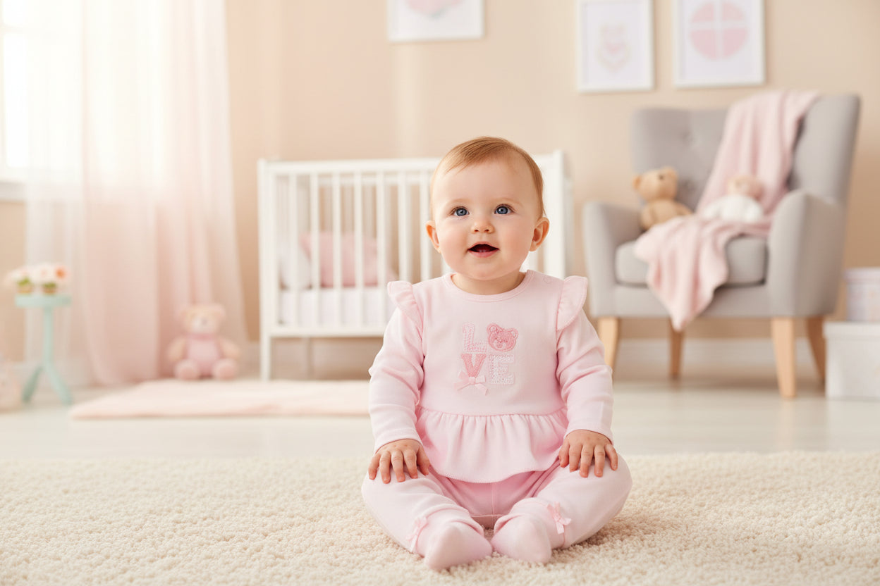 Baby Girls Teddy Love Top And Trouser Set