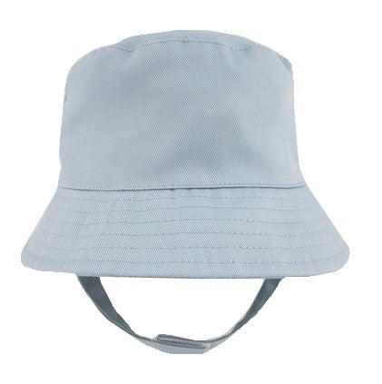 Baby Boys Plain Grey Bucket Hat With Chin Strap