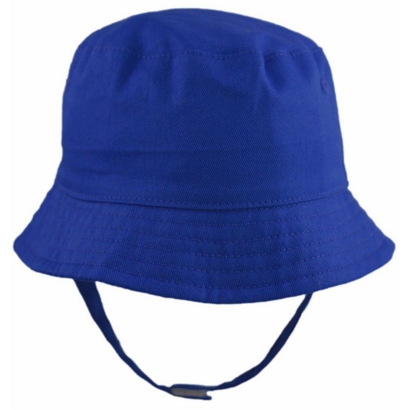Boys Personalised Royal Blue Bucket Hat With Chin Strap