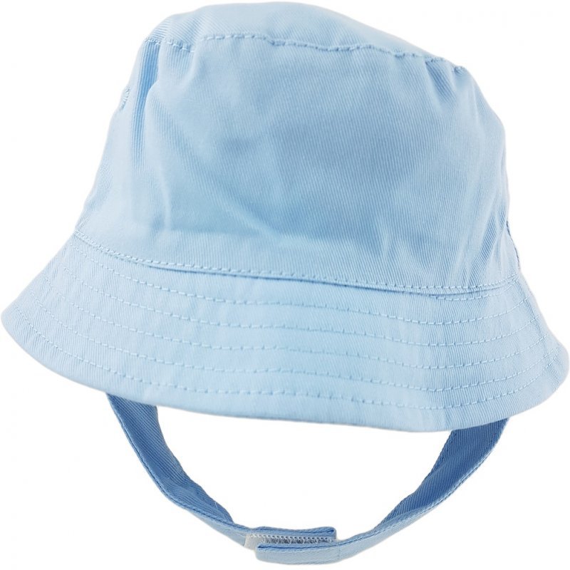 Personalised Baby Boys Blue Bucket Hat With Chin Strap
