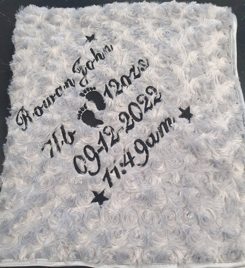 Personalised Baby Name, Time, Date Of Birth & Weight "Soft Rose" Wrap