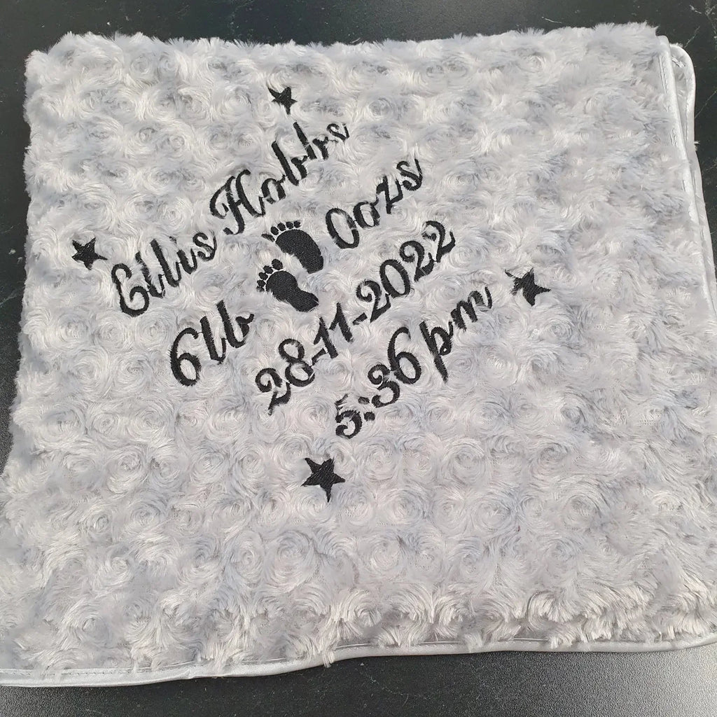 Personalised Baby Name, Time, Date Of Birth & Weight "Soft Rose" Wrap