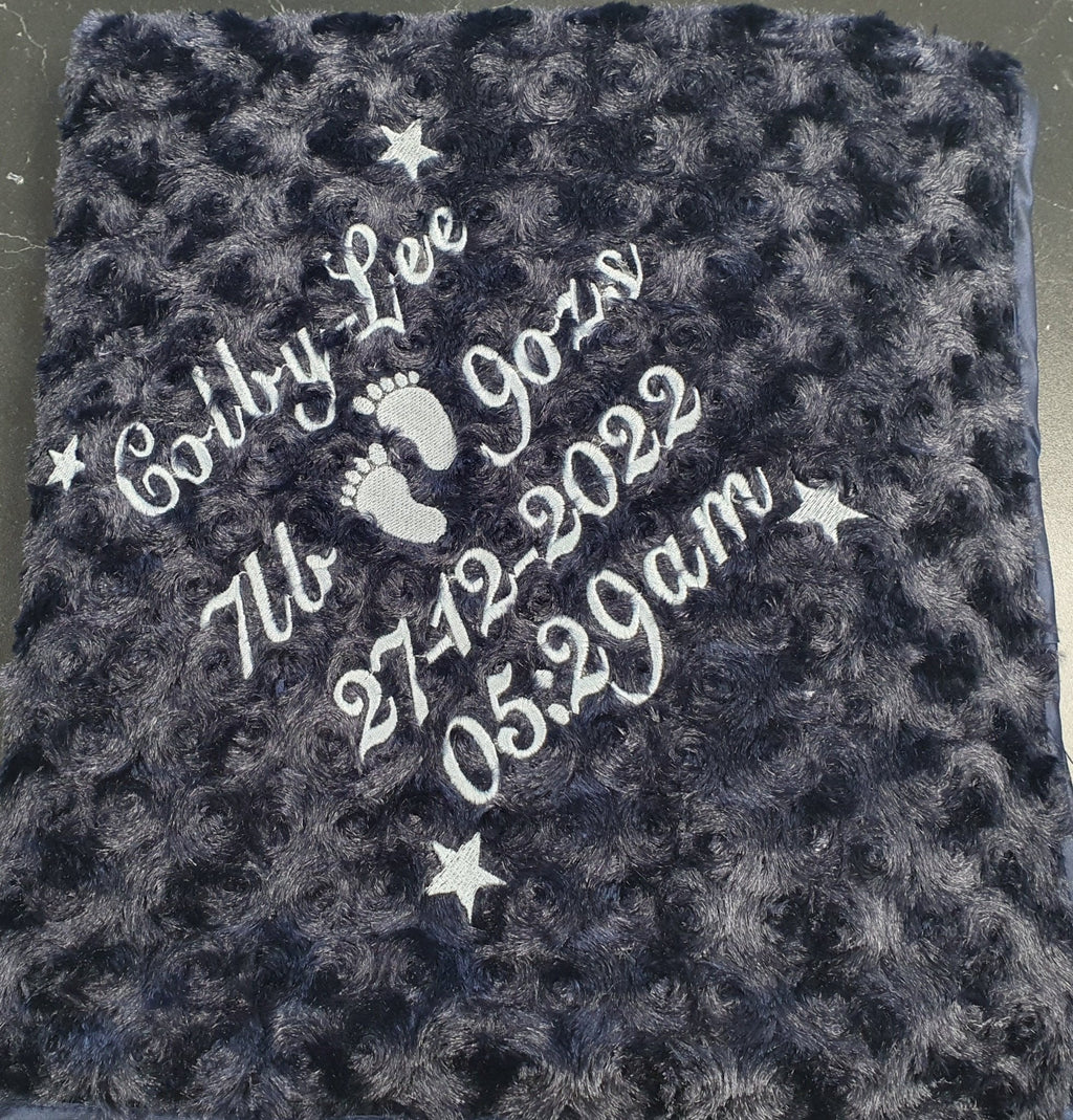 Personalised Baby Name, Time, Date Of Birth & Weight "Soft Rose" Wrap