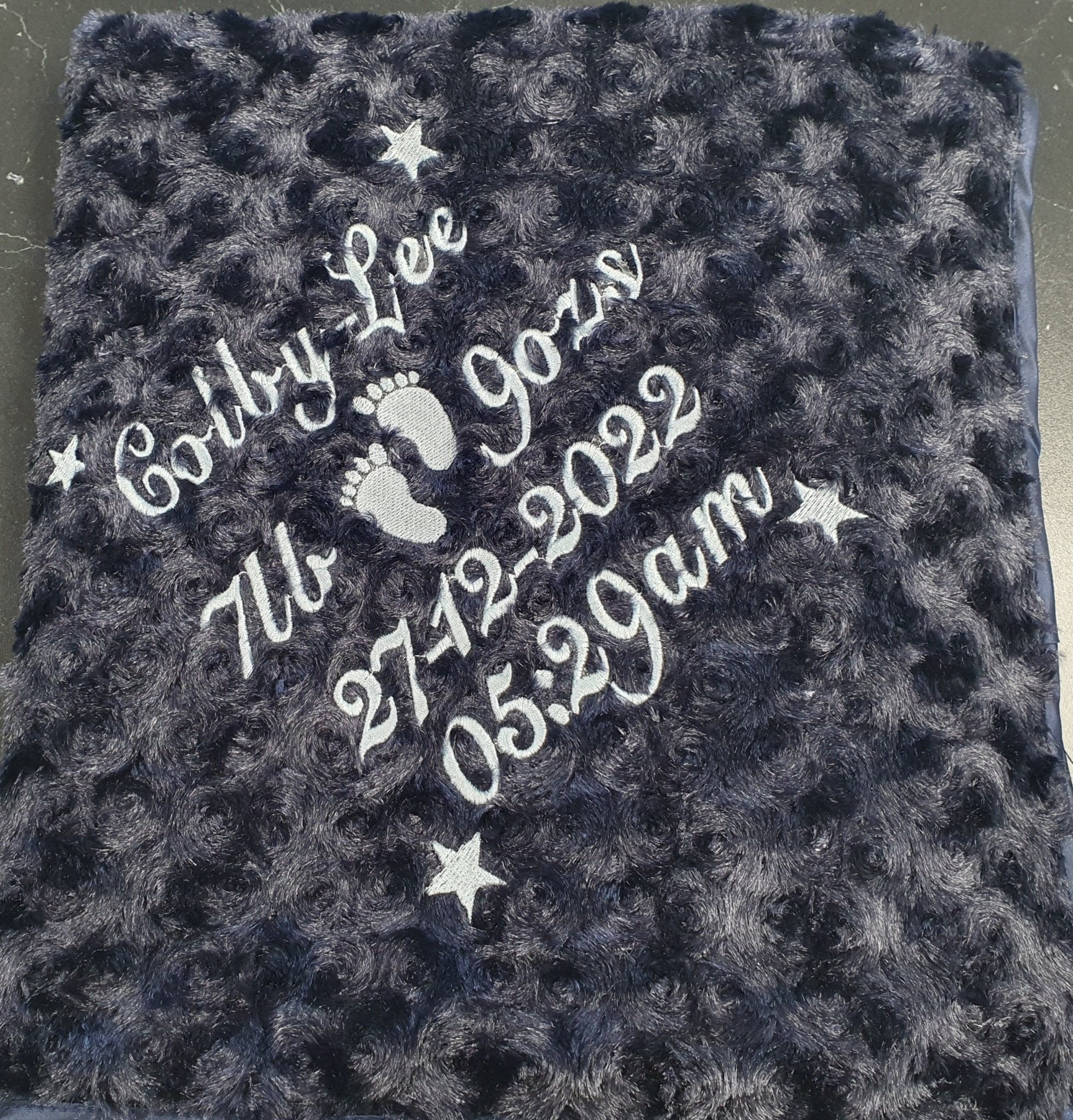 Personalised Baby Name, Time, Date Of Birth & Weight "Soft Rose" Wrap