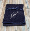 Personalised Navy Dimple Baby Wrap/Blanket