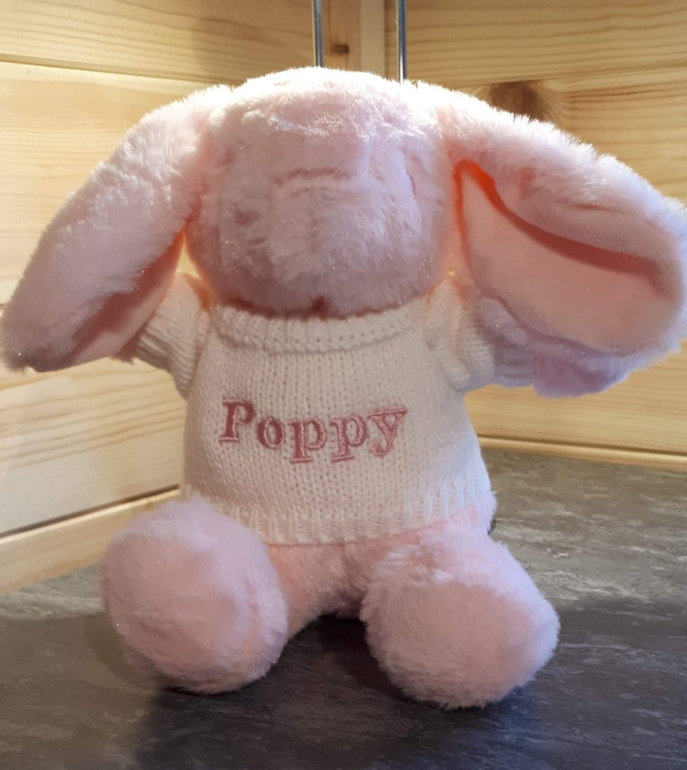 Pink Bunny With Personalised Jumper