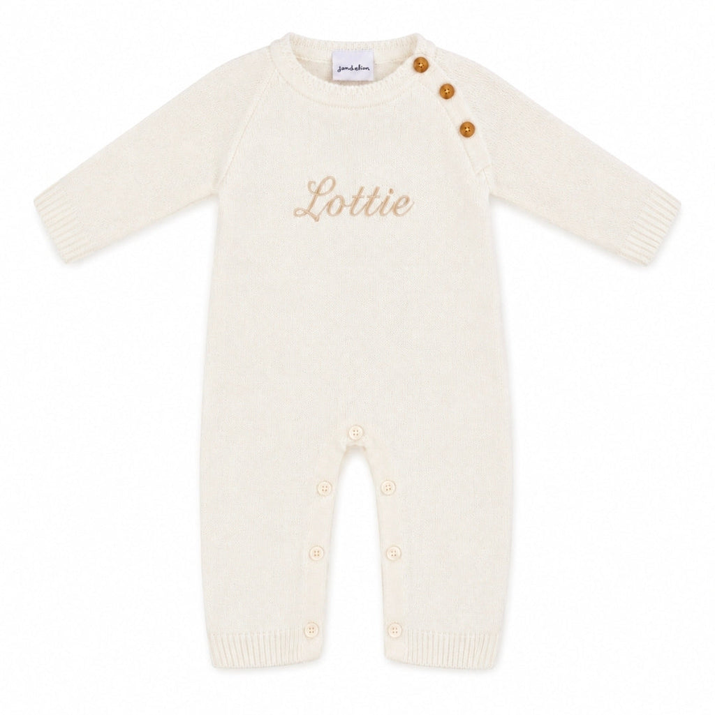 Baby Unisex White Personalised All in one Footless Romper