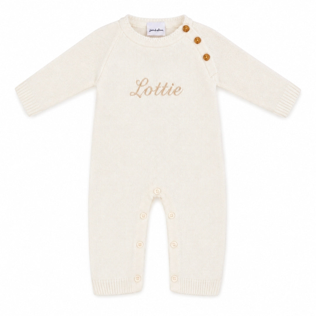 Baby Unisex White Personalised All in one Footless Romper