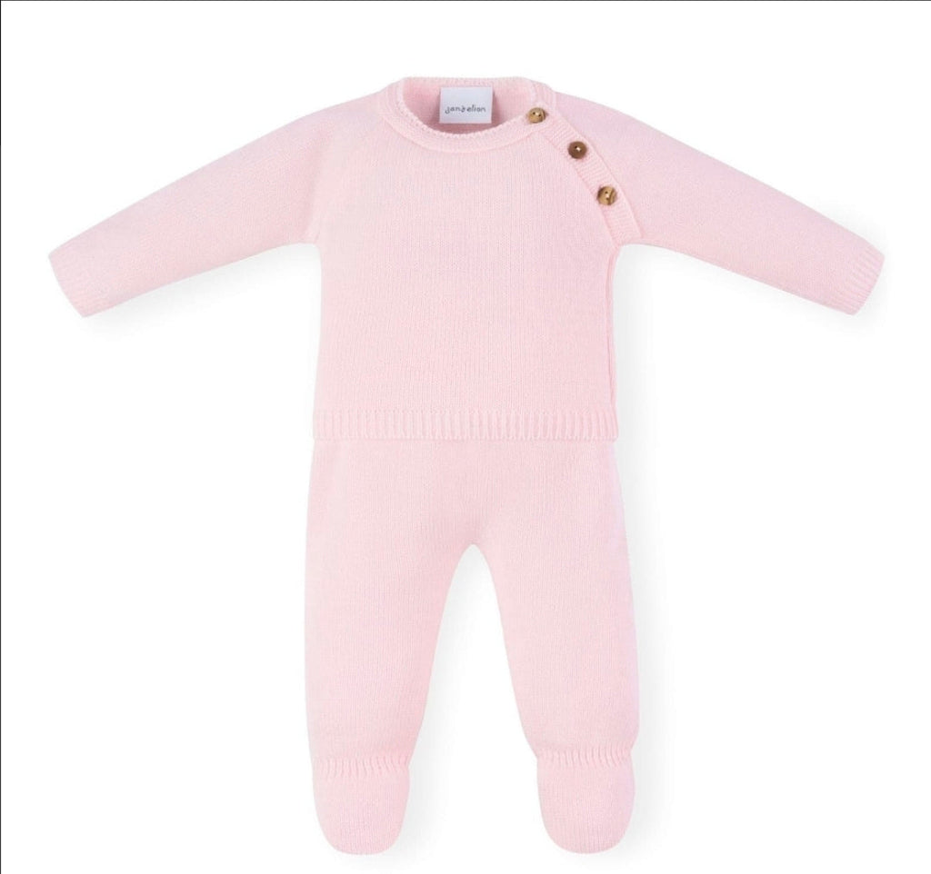 Baby Girls Pink Knitted Personalised 2 Piece Set