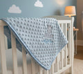 Baby Boys Personalised Blue Ziggy Zebra Dimple Wrap