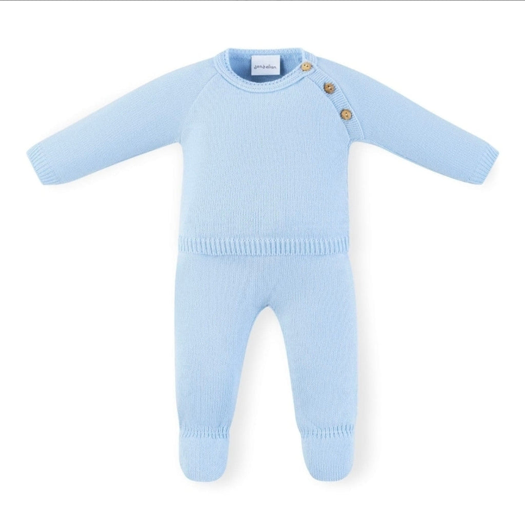 Baby Boys Blue Personalised Knitted 2 Piece Set