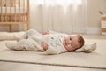 Baby Boys Beige Space Design Smocked Babygro