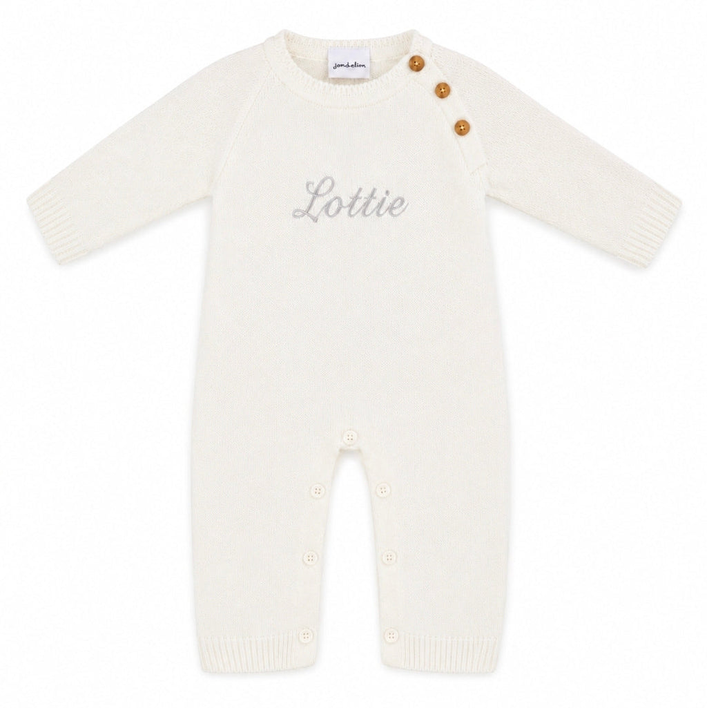 Baby Unisex White Personalised All in one Footless Romper