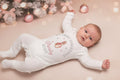 Baby Girls Personalised My First Christmas Printed Rabbit Babygro