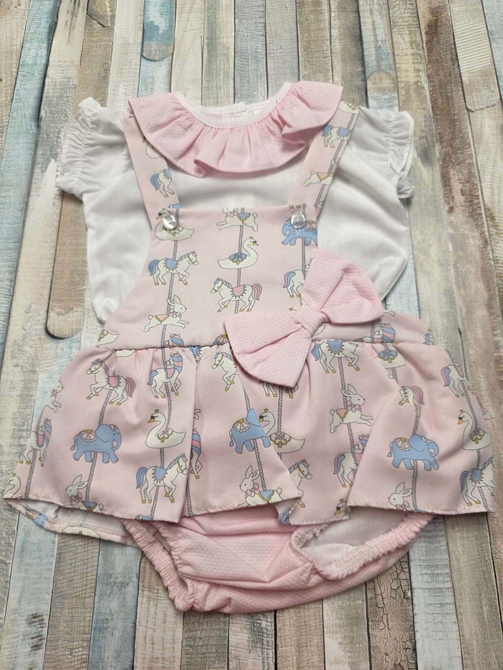 Baby Girls Pink Carousel Jam Pants Set