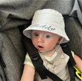 Baby Unisex Personalised Silver Bucket Hat With Chin Strap