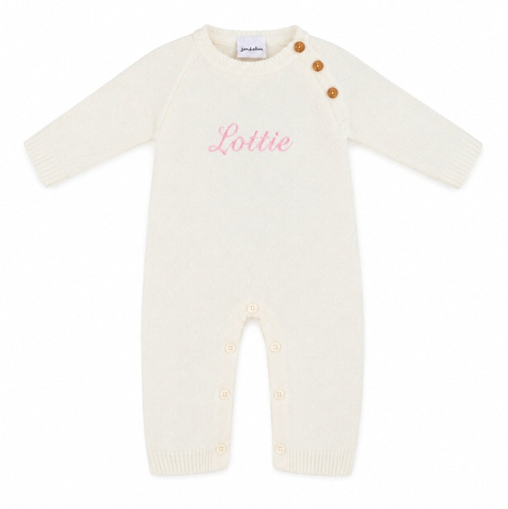 Baby Unisex White Personalised All in one Footless Romper