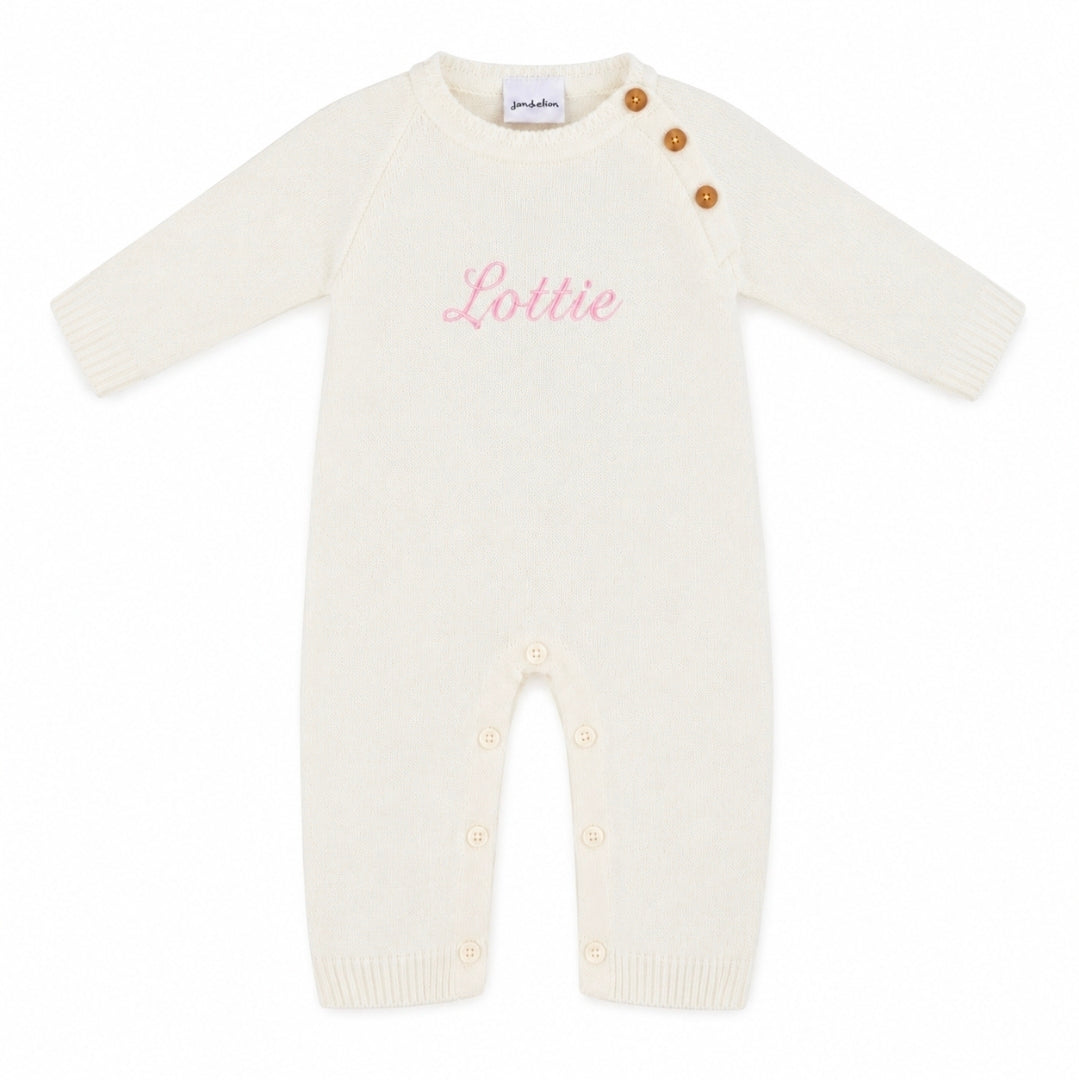 Baby Unisex White Personalised All in one Footless Romper