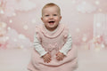 Baby Girls Pink And White 2 Piece Dress Set