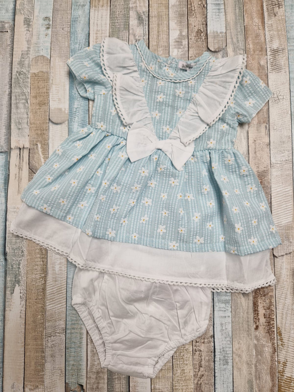 Baby Girls Sage Green Flower Dress And Pants