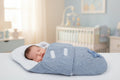 Baby Boys Dusky Blue New Cable Style Swaddle With Satin Bow