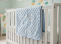 Personalised Hello World Blue Dimple Wrap With Blue Giraffe Embroidered Design