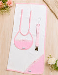 Baby's Dummy Clip Muslin And Bib Gift Set