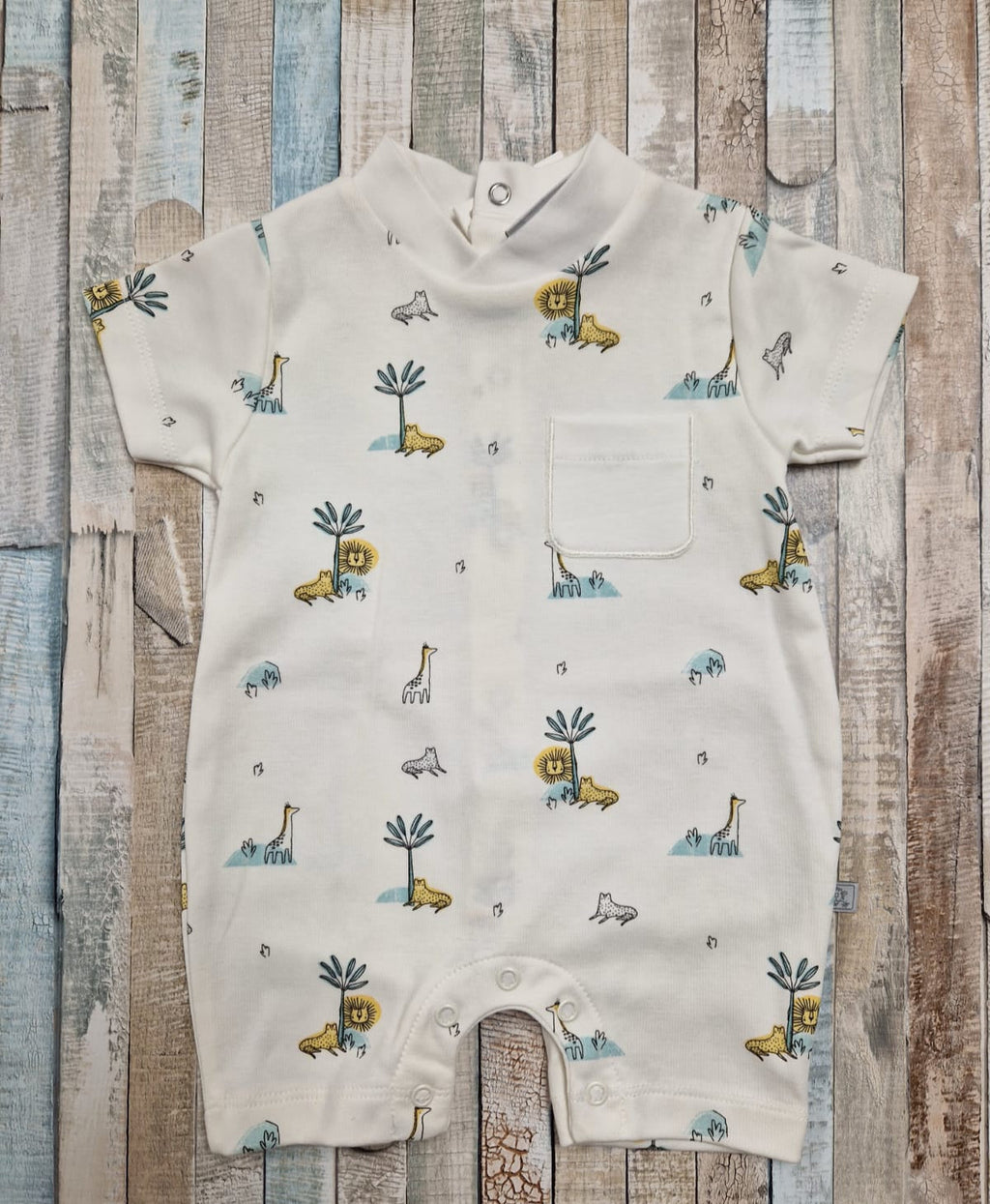 Nana 's Special Buys Baby Boys Cream Safari Romper